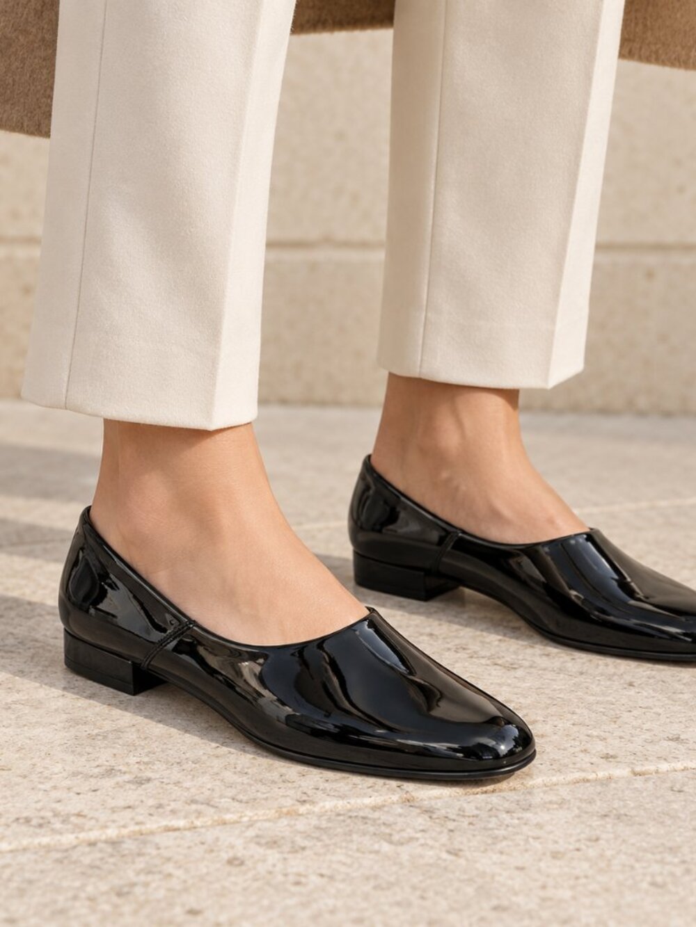 NWT Mango Black Patent Leather Flats EU 39